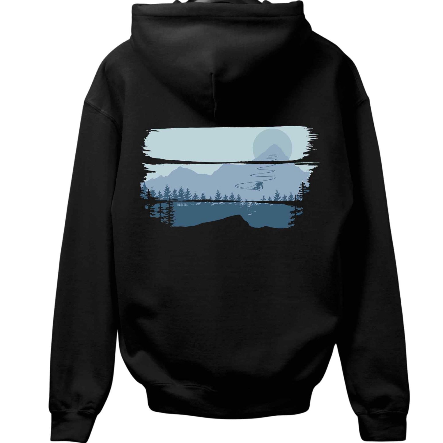 Ski Slalom Landscape Back-Print Hoodie