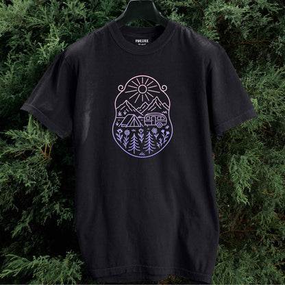 Caravan Window Landscape T-shirt