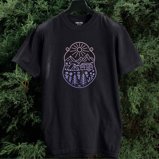 Caravan Window Landscape T-shirt