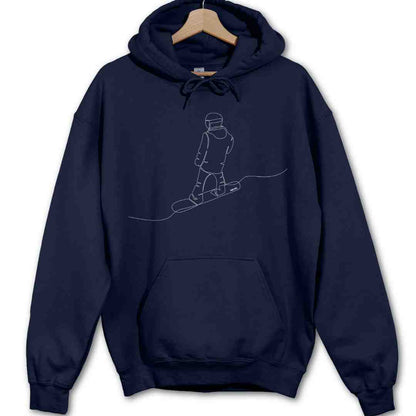 Snowboard Back Line Art Hoodie