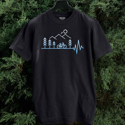 Heart Beat Bike Landscape T-shirt
