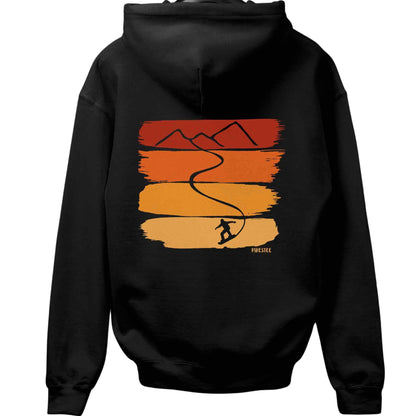 Gradient Snowboard Path Back-Print Hoodie