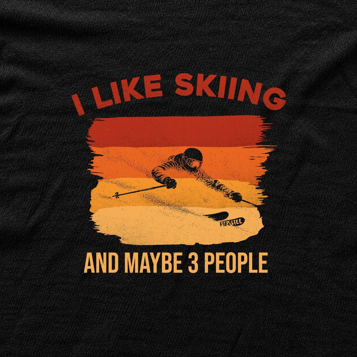 Ilike Skiing Gradient T-shirt - Black - hero