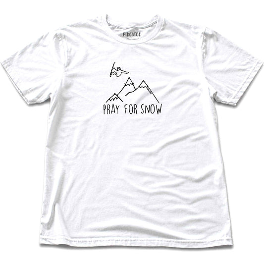 Pray For Snow Snowboard T-shirt - White