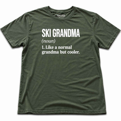 Ski Grandma T-shirt - Military Green