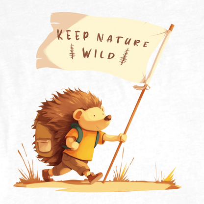 "Keep Nature Wild, Hedgehog's Flag" graphic T-shirt