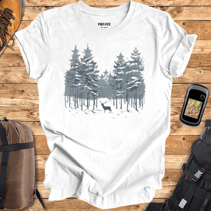 Deer Winter Landscape Graphic T-shirt