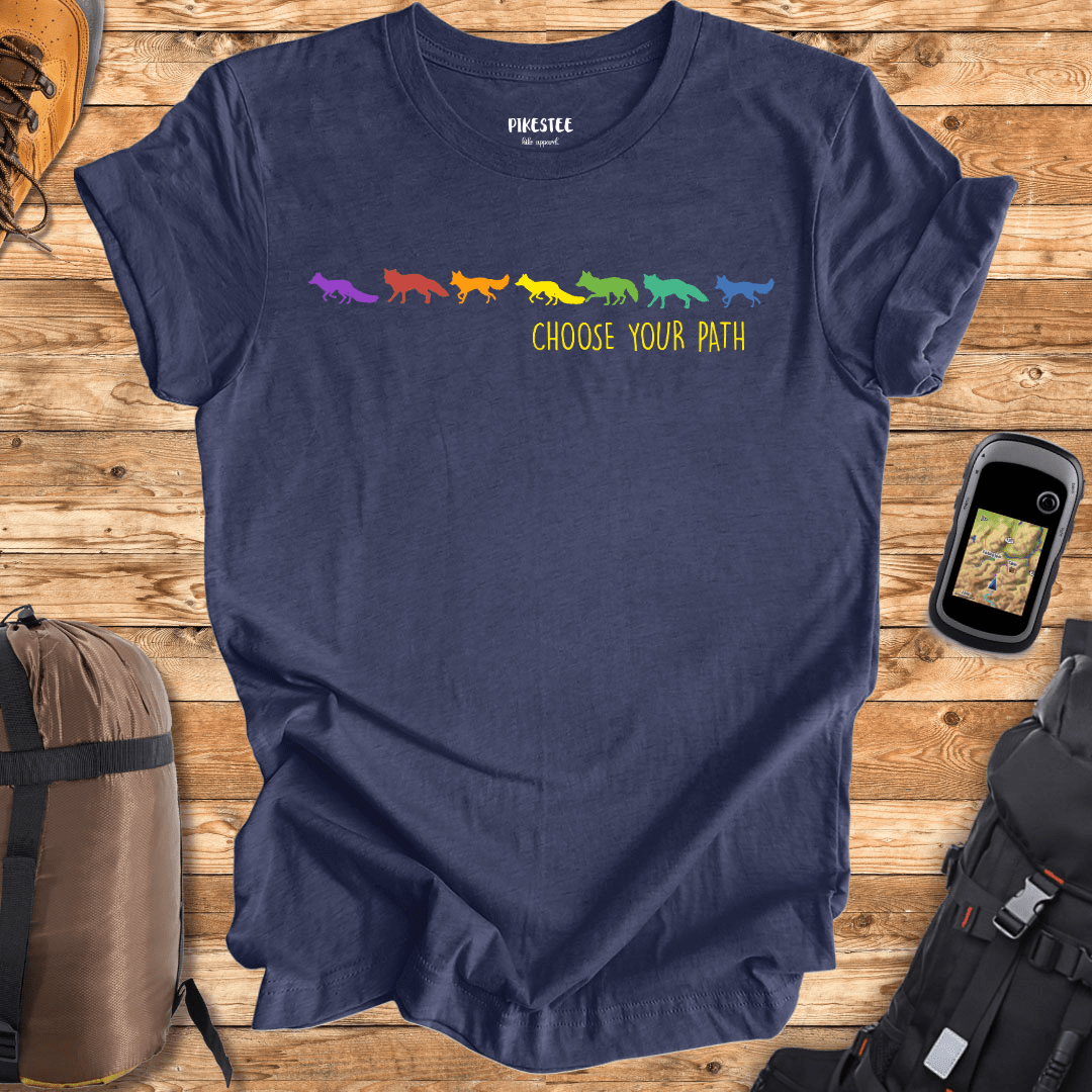 Choose Your Path Colorfull Foxes Graphic T-shirt