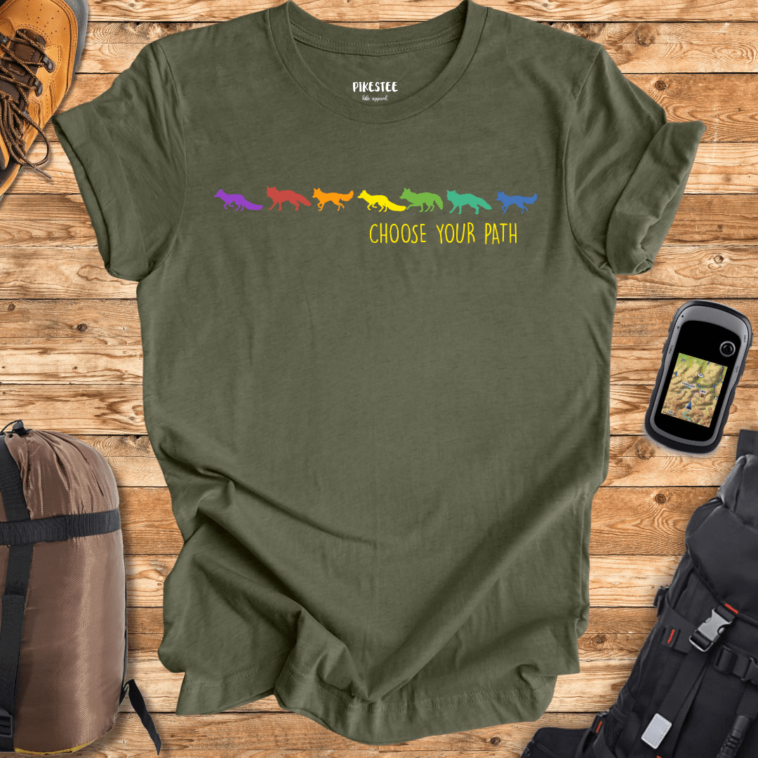 Choose Your Path Colorfull Foxes Graphic T-shirt