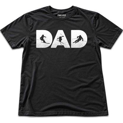 Skier Dad Typo T-shirt - Black