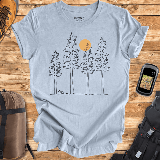 Fox Forest Outline Graphic T-shirt