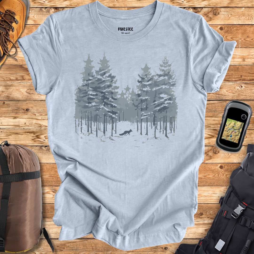 Fox Winter Landscape Graphic T-shirt