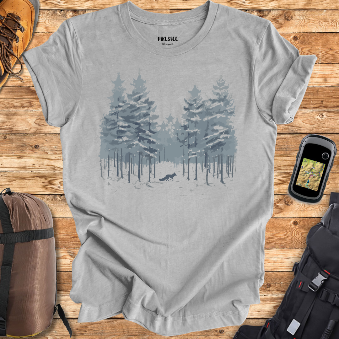 Fox Winter Landscape Graphic T-shirt