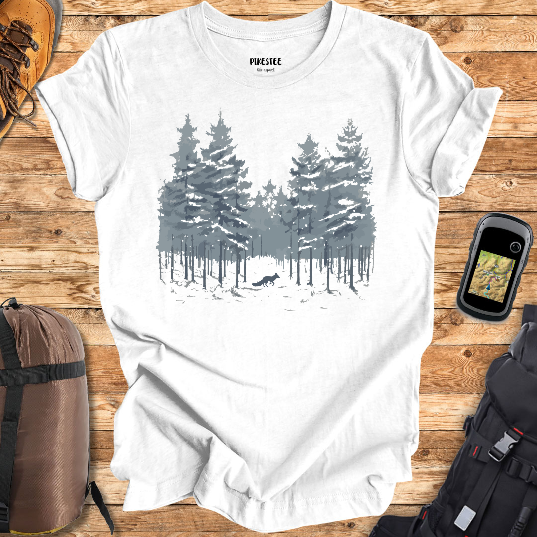 Fox Winter Landscape Graphic T-shirt