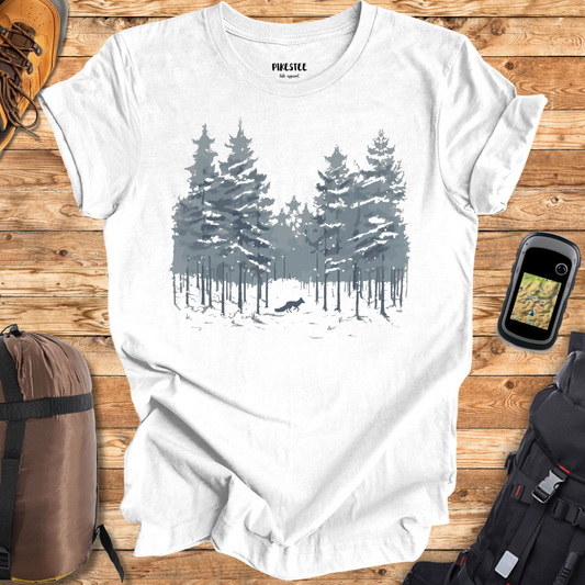 Fox Winter Landscape Graphic T-shirt