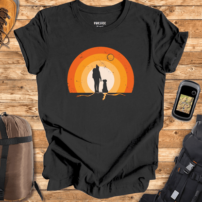 Girl and Dog Colorfull Landscape T-shirt