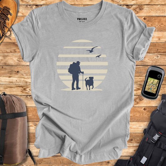 Hiker and Dog Graphic T-shirt