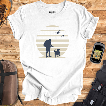 Hiker and Dog Graphic T-shirt