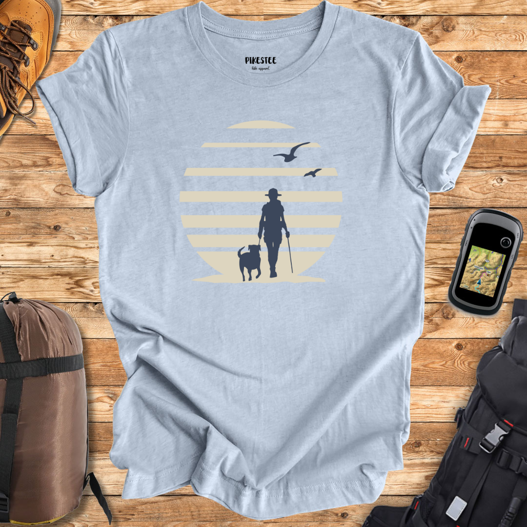 Hiker and Dog Graphic T-shirt