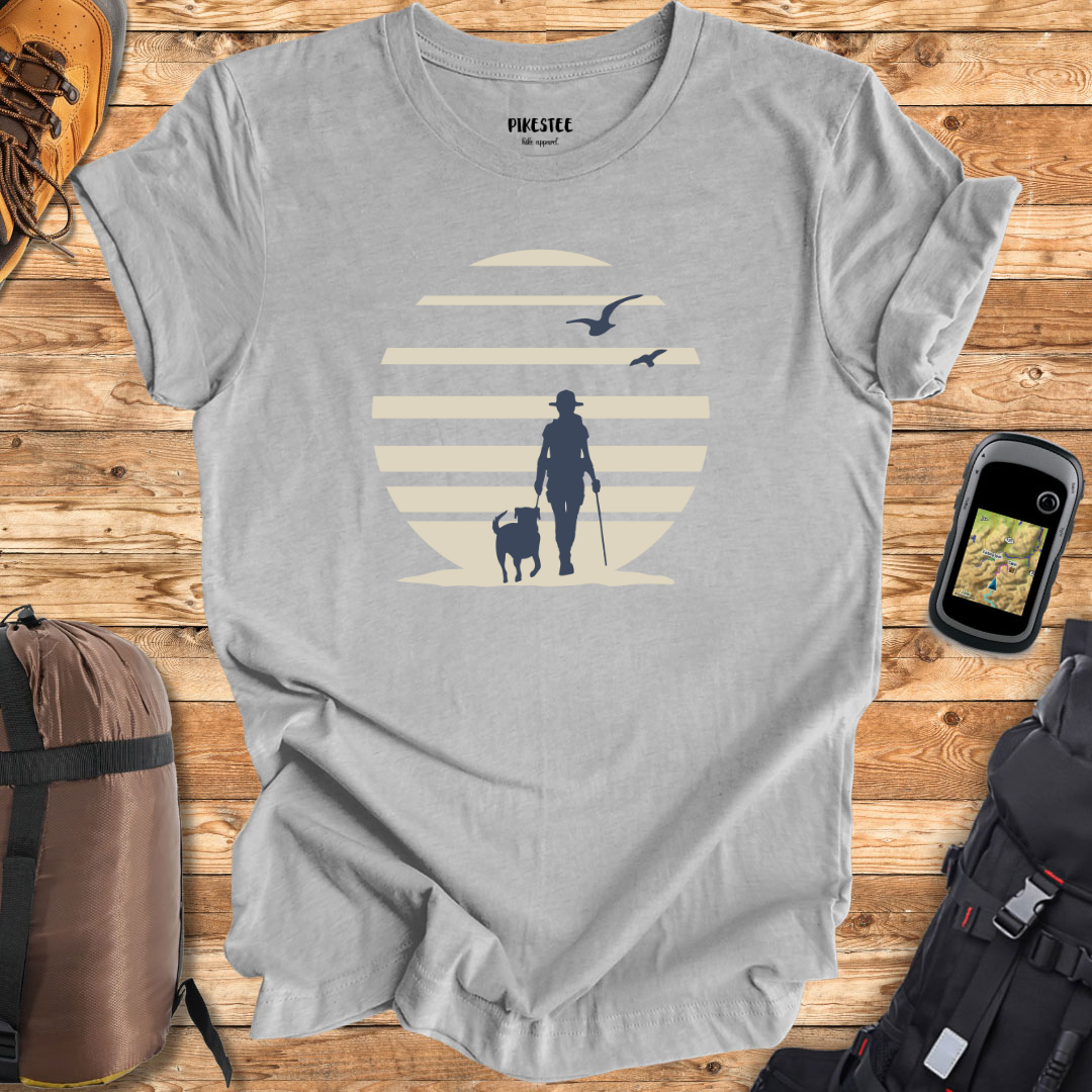 Hiker and Dog Graphic T-shirt