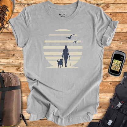 Hiker and Dog Graphic T-shirt