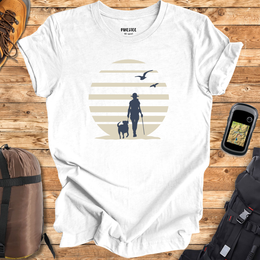 Hiker and Dog Graphic T-shirt