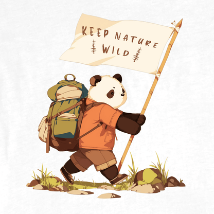 "Keep Nature Wild, Panda's Flag" graphic T-shirt