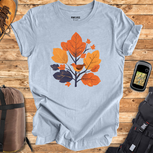 Bird and Leaves Graphic T-shirt