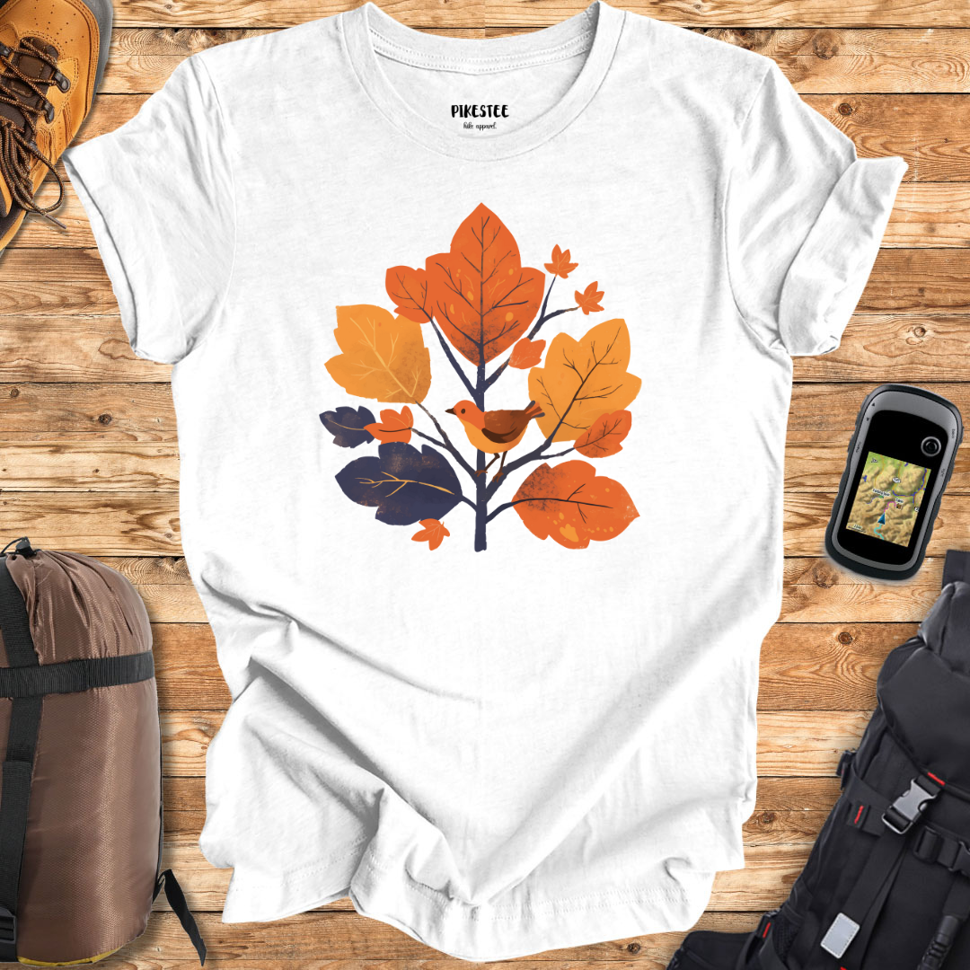 Bird and Leaves Graphic T-shirt