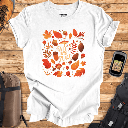 Fall into place graphic T-shirt