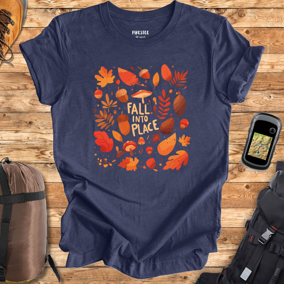 Fall into place graphic T-shirt