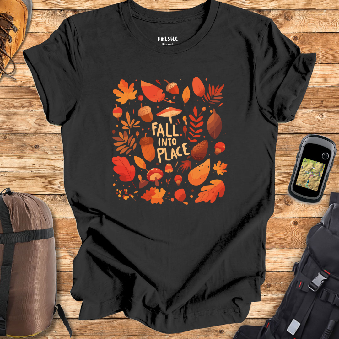 Fall into place graphic T-shirt