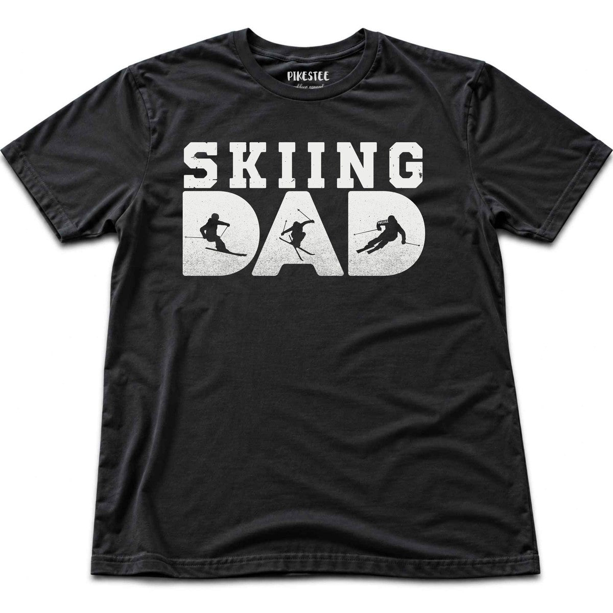 Skiing Dad Typo T-shirt - Black