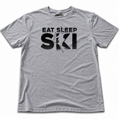 Eat Sleep Ski T-shirt - Sport Grey