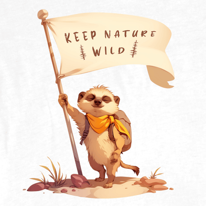 "Keep Nature Wild, Meerkat's Flag" graphic T-shirt