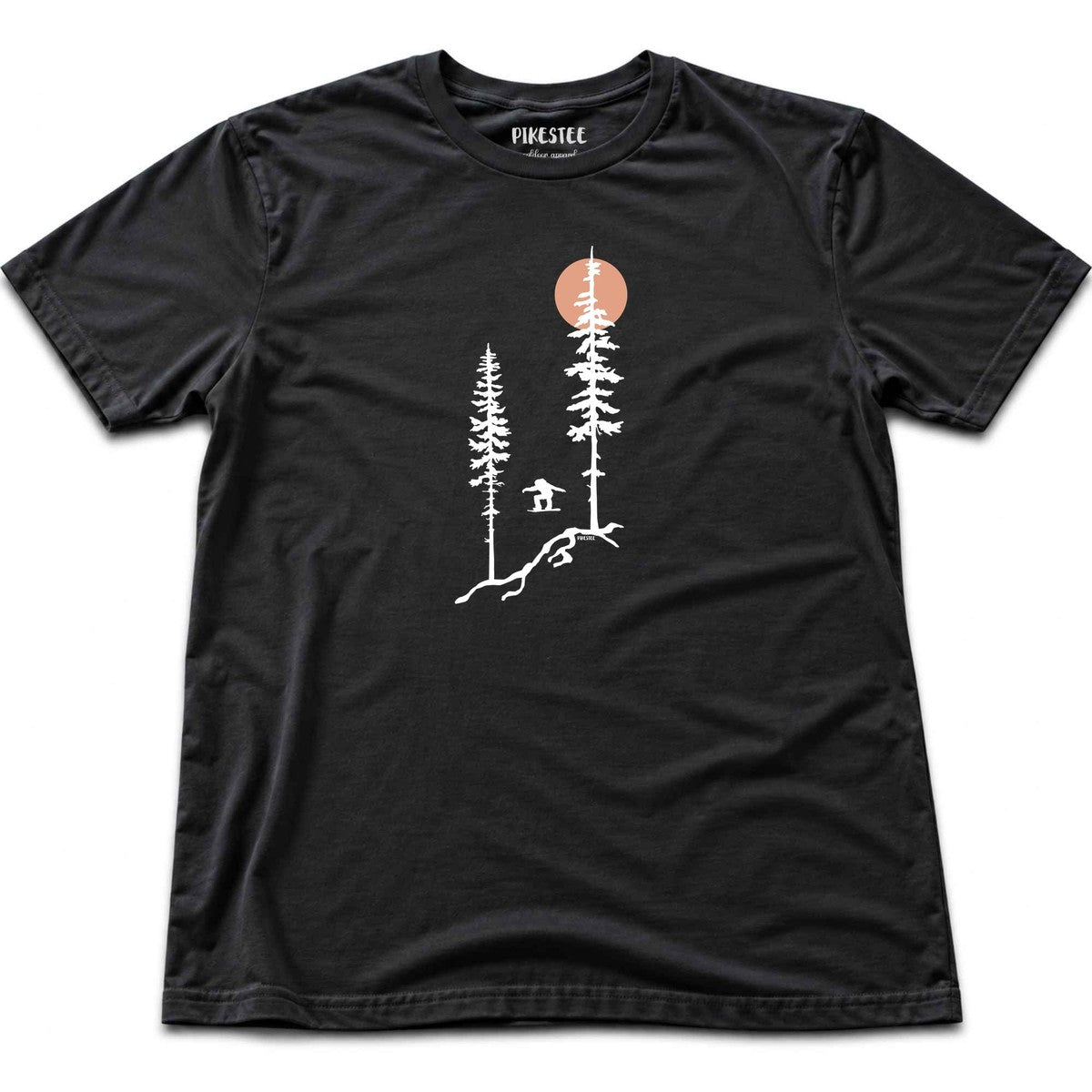 Snowboard Jump Trees T-shirt - Black