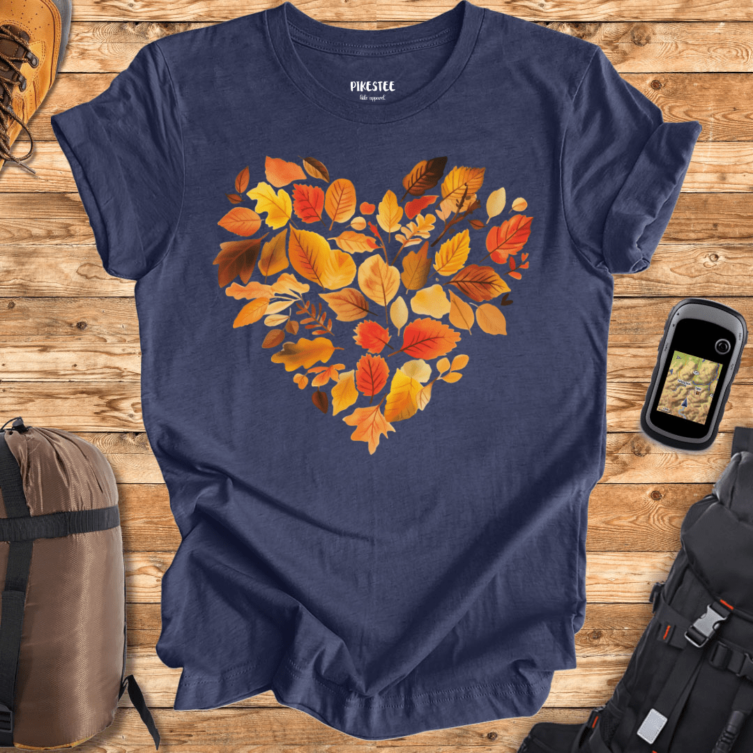 Autumn Leaves Heart T-shirt