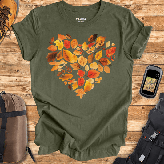 Autumn Leaves Heart T-shirt