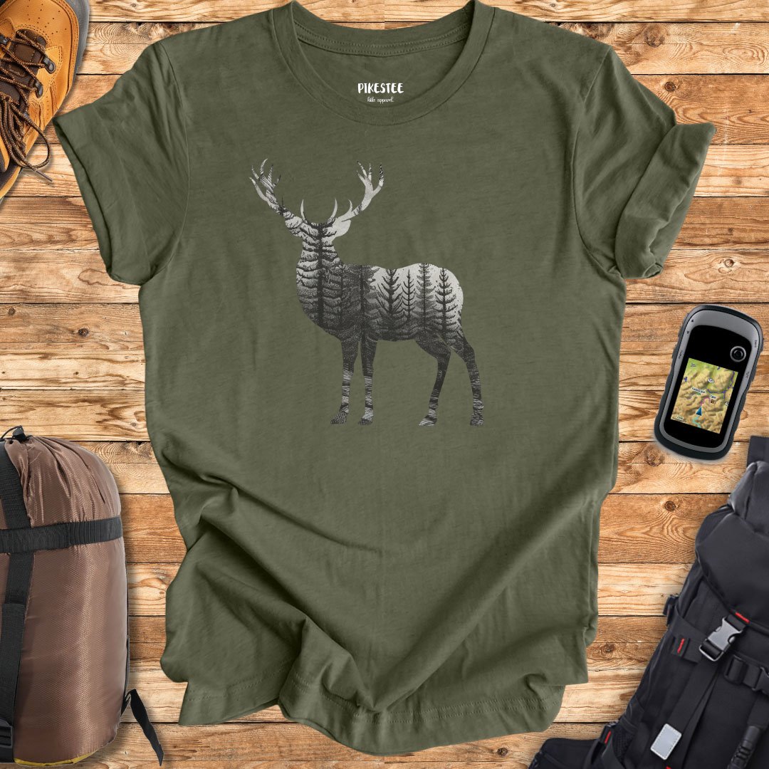 "Deer Landscape" graphic T-shirt