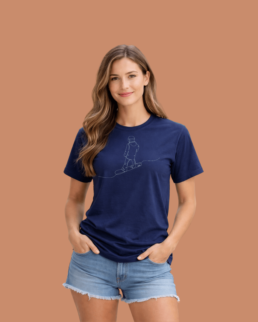 Snowboard Back Line Art T-shirt