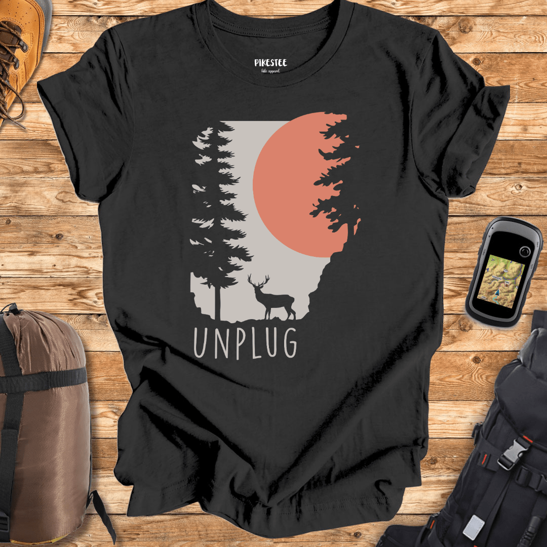 Unplug Deer Landscape T-shirt