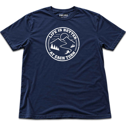 Life Is Better At Each Turn T-shirt - Navy