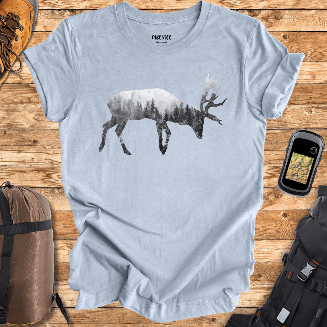 Deer Double Exposure T-shirt