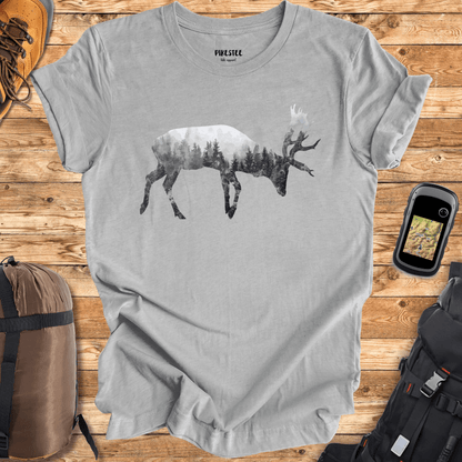 Deer Double Exposure T-shirt