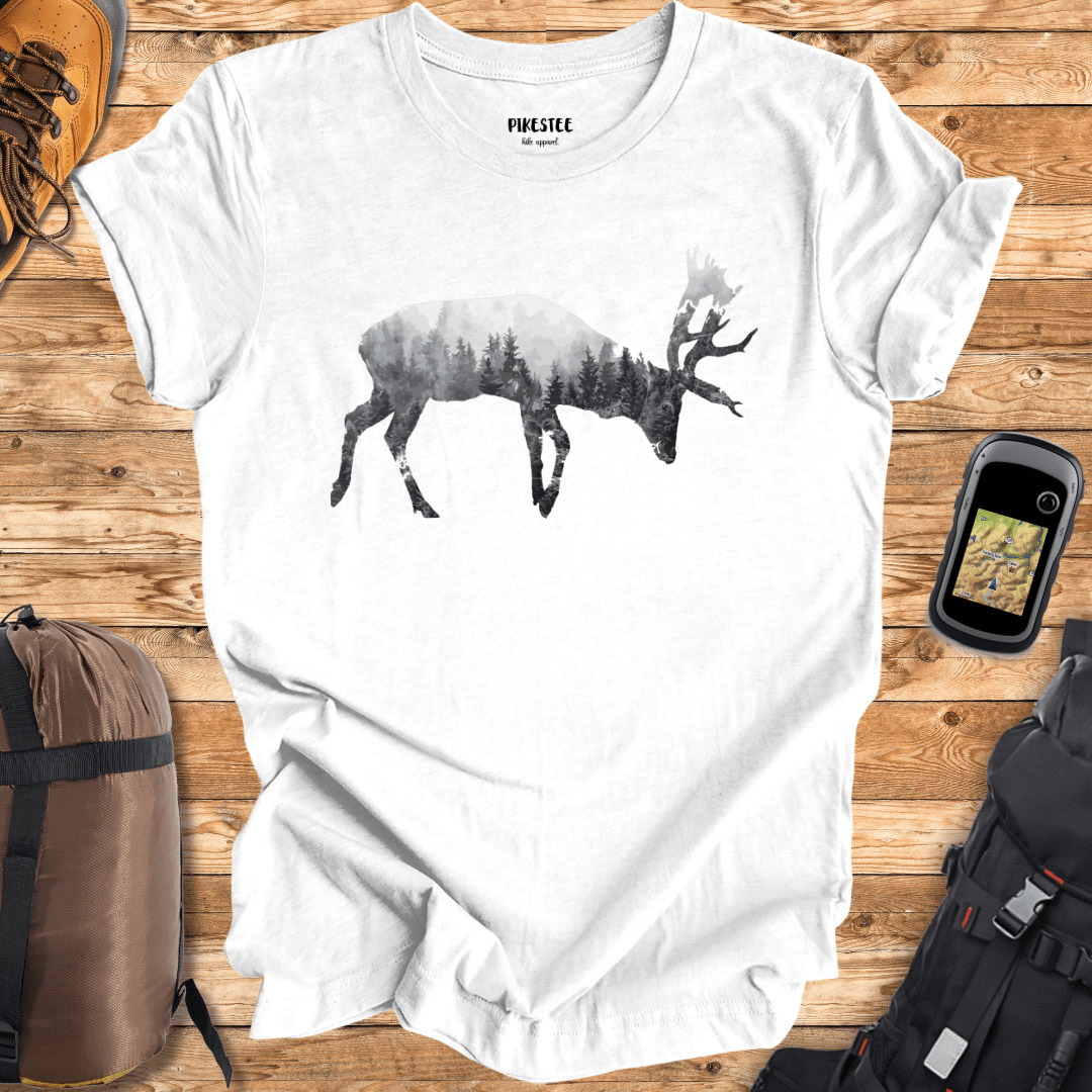 Deer Double Exposure T-shirt