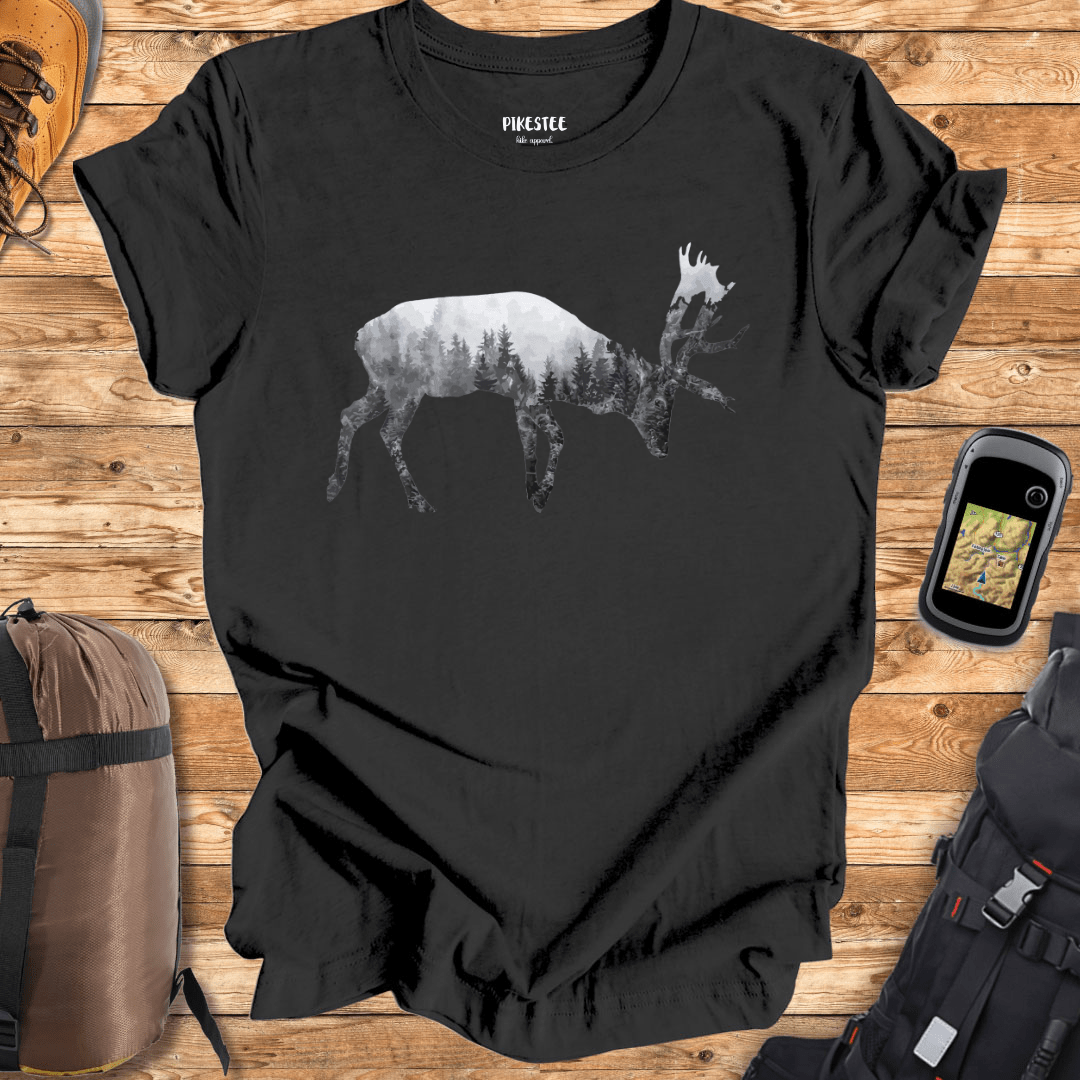 Deer Double Exposure T-shirt