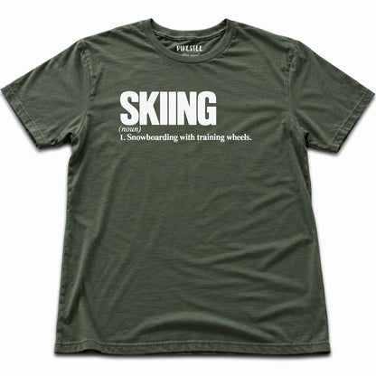 Skiing Snow Definition T-shirt - Military Green