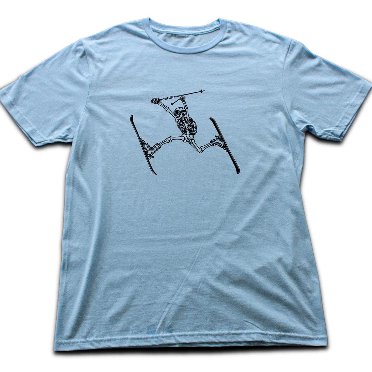 Skeleton Ski T-shirt - Light Blue