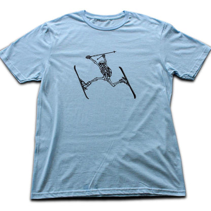 Skeleton Ski T-shirt - Light Blue