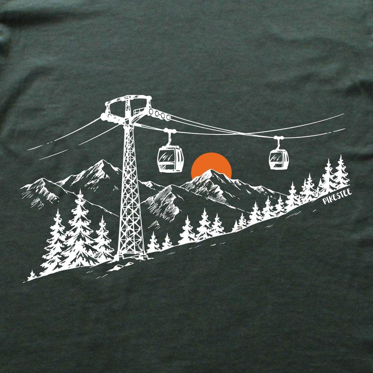 Handdrawn Telecabin T-shirt - Military Green - cover